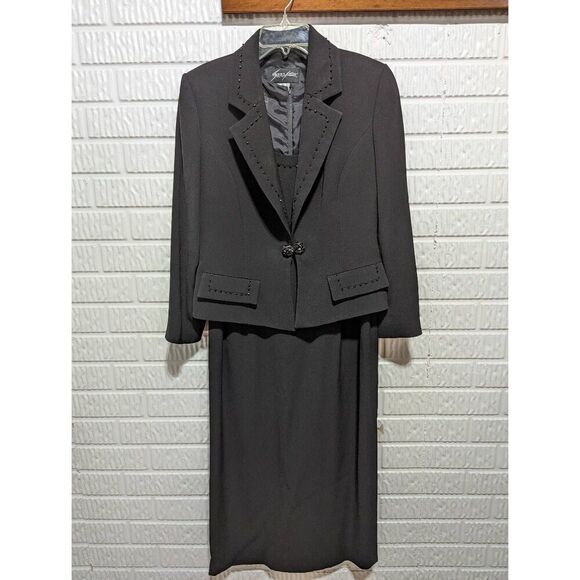 Sunny Choi Woman's Black 2 Piece Set Embellished Beaded Dress with Jacket 10 - Picture 1 of 9